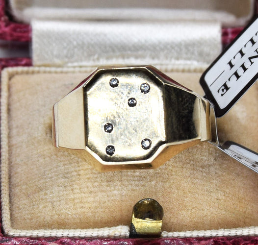 Bague 58 Bague unisexe or jaune diamants 58 Facettes