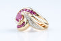Bague 51 Bague en or jaune 18K rubis et diamants 58 Facettes BGRUDOC571-107