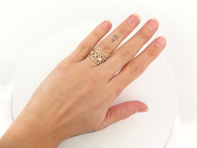 Bague 53 bague PIAGET extremely dentelle en or rose 18k diamants t53 58 Facettes 264232