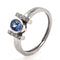 Bague Bague en or avec saphir bleu de Ceylan sans chaleur et diamants 58 Facettes AO-0005
