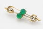 Broche Broche ancienne en or jaune avec agates vertes 58 Facettes HSK1