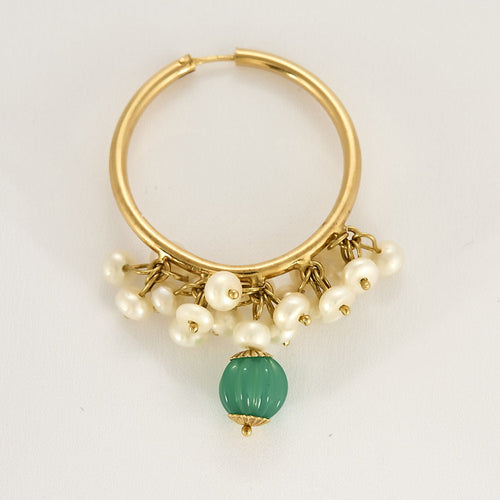 Boucles d'oreilles Boucles d'oreilles en or jaune et Chrysoprases 58 Facettes PER0470