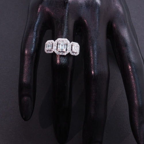 Bague 54.5 Bague or blanc diamants 58 Facettes 4778