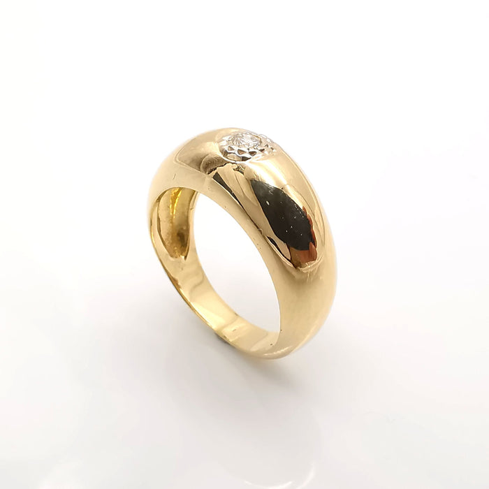 Yellow gold and diamond ring