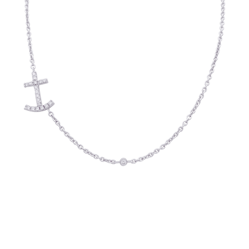 Collier or blanc et diamants. 58 Facettes 33429