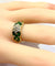 Bague 53 Bague jonc en or jaune, émeraudes navettes et diamants 58 Facettes AB576 bis