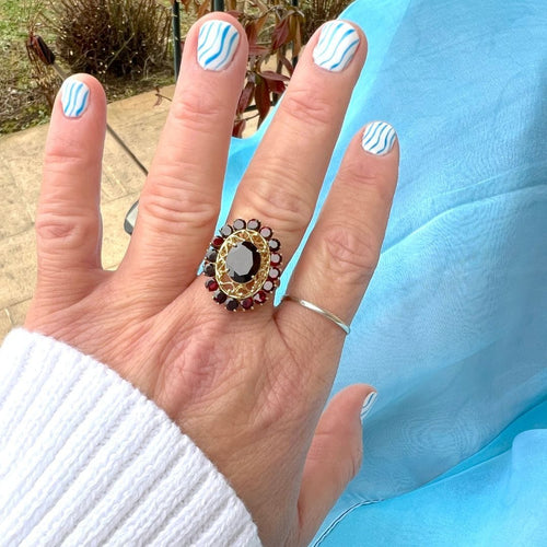 Bague Bague Grenats Or Jaune 18 K 58 Facettes AA 1704