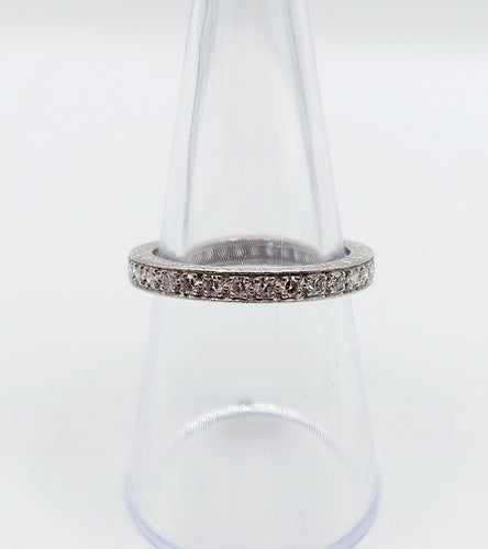 Prsten 54 Snubní prsten americký - Prsten z bílého zlata 18k a diamanty 0,93 karátu 58 Facettes A05046