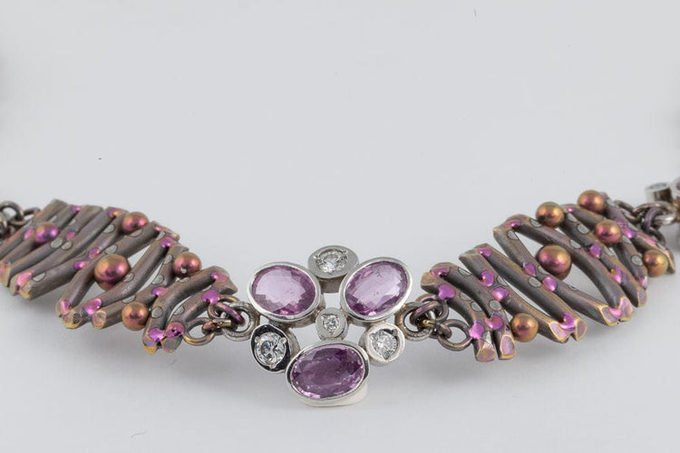 Collier Martin Spreng Collier roseaux d'été, titane et saphirs 58 Facettes 237983