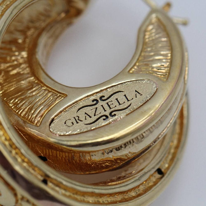 GRAZIELLA Pendientes doble aro oro 18k