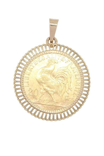 Pendentif Pendentif or jaune 20 francs marianne 58 Facettes 092371