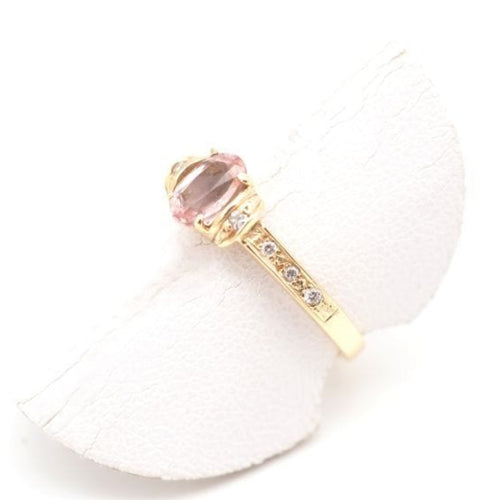 Bague 53 Bague or jaune Tourmaline et diamants 58 Facettes