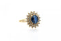Bague Bague avec saphir et diamants en or jaune 14 carats 58 Facettes 11772