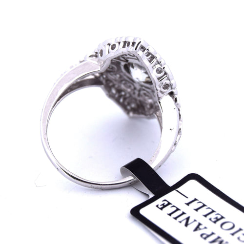 Bague 54 Bague Art Nouveau - or blanc, diamants 58 Facettes