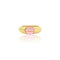 Bague Bague jonc or jaune, cabochon tourmaline rose 58 Facettes