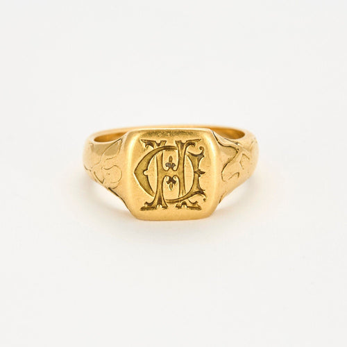 Bague 63 Bague Chevalière Ancienne Or 58 Facettes