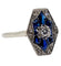 Bague 59.5 Bague marquise art deco or blanc 18k diamant et sapphires calibrés (circa 1930) 58 Facettes A05092