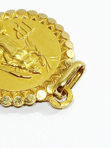 Pendentif Médaille Zodiaque Vierge Or 58 Facettes