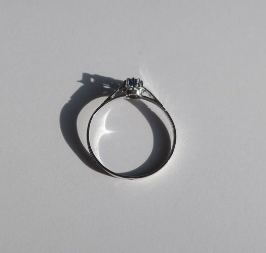 Bague 52 Bague solitaire saphir or blanc et platine 58 Facettes