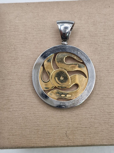 Pendentif BULGARI - Pendentif Or Rose Acier et Diamant 58 Facettes