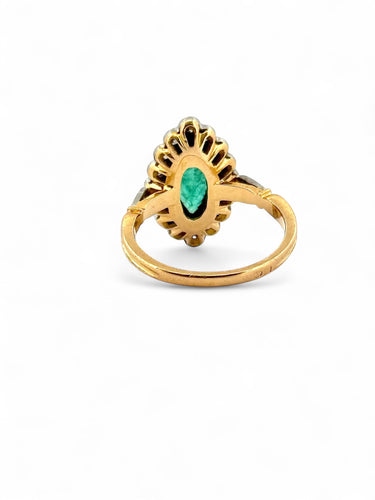 Bague 52.5 Bague marquise vintage en or et platine avec pierres précieuses 58 Facettes