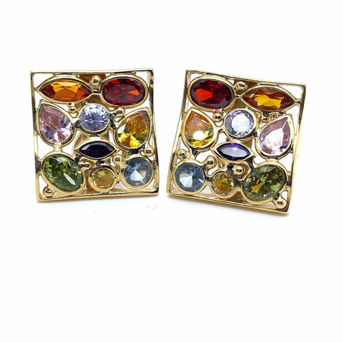 Boucles d'oreilles Boucles d'oreilles en or jaune et pierres fines 58 Facettes