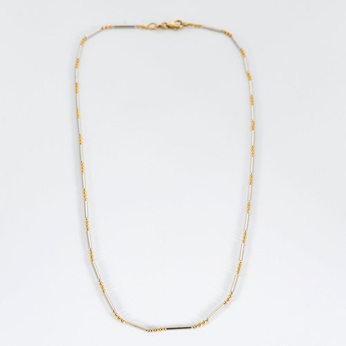 Collier Chaine or jaune et or blanc en or 58 Facettes