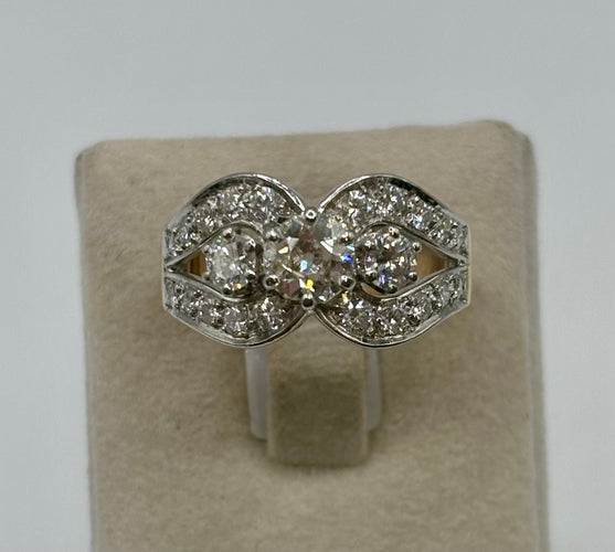 Bague 52 Bague style Art Déco Diamants 2 ors 58 Facettes