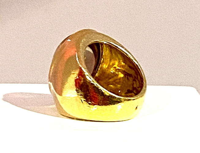 Bague 51 Bague en or jaune topaze cabochon 58 Facettes AB340