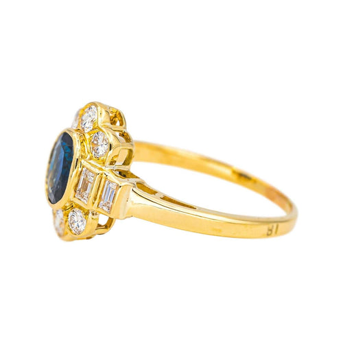Bague 59 Bague  Or jaune Saphir, Diamant 58 Facettes 4518943CN