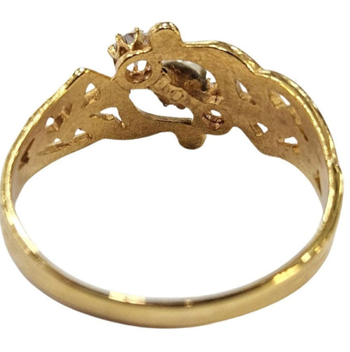 Bague Bague Art Nouveau diamants old mine et perle de culture en or jaune 18k 58 Facettes A834