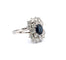 Superb vintage ring in white gold, sapphire and diamond 