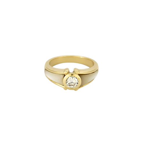 Bague 51 Bague en Or jaune , nacre et diamants 58 Facettes CLA0610