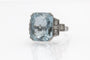 Bague Bague Art Déco avec aigue-marine 5.00ct et diamants en platine 0,950 58 Facettes 11462