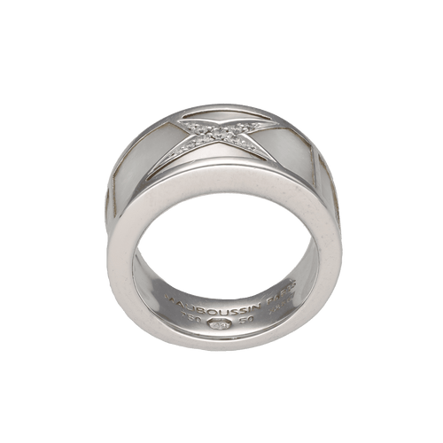 Bague 50 Bague Mauboussin Etoile Beaute en or gris 18K avec nacre et diamants - Taille 50 58 Facettes FB10472