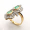 Bague 58 Bague or jaune, émeraudes et diamants 58 Facettes