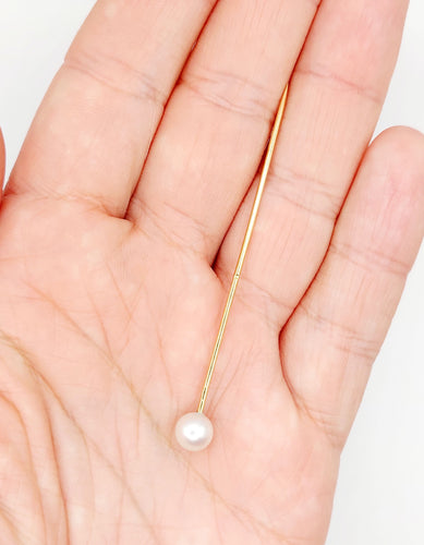 Broche Epingle à cravate ou chapeau or rose et perle (circa 1900) 58 Facettes A05854