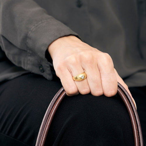 Bague 48 Bague jonc en or jaune 18K diamant 58 Facettes ALE42763