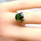 Bague 49 Bague en or blanc et tourmaline verte 58 Facettes AB614