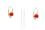 Boucles d'oreilles Boucles d'oreilles Napoléon III serties de corail en or jaune 18 carats 58 Facettes 22002