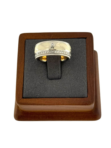 Bague 54 Wellendorff -  bague cinétique or blanc, or rose, émail et diamants 58 Facettes