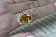 Bague 55 bague ancienne en or jaune avec citrine et diamant 58 Facettes