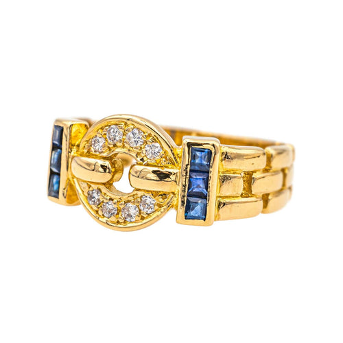 Bague 54 Bague  Or jaune Diamant, Saphir 58 Facettes 3804083CN