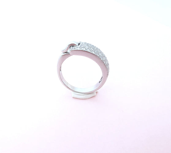 Bague 55 GUY LAROCHE - Bague Ceinture Diamants Or Blanc 58 Facettes AA 1645