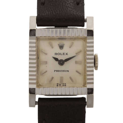 Montre Rolex - Montre Precision vintage en or blanc 18 carats avec coffret 58 Facettes