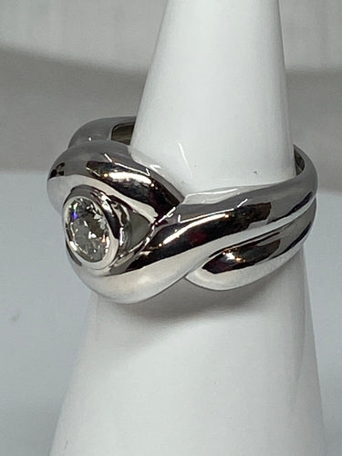 Bague 53 Bague en or blanc, diamant 58 Facettes AB49