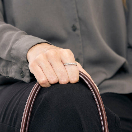 Bague 59 Alliance en platine et diamants 58 Facettes LP1147