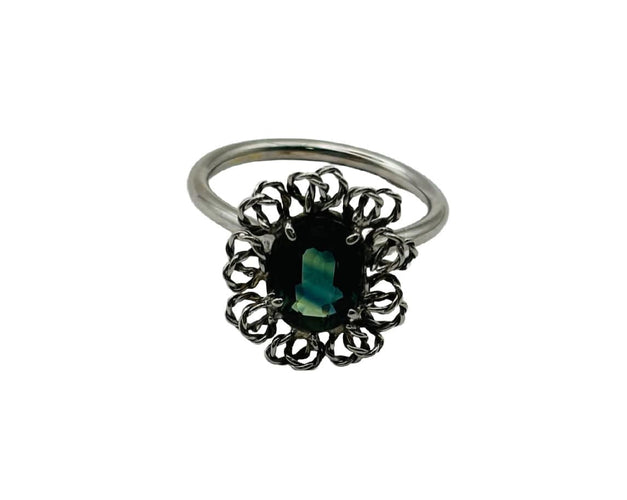 Bague Bague en or blanc avec saphir australien 58 Facettes 50072