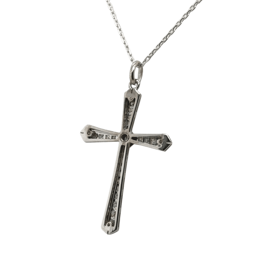 Pendentif Art déco - Pendentif croix or blanc et diamants 58 Facettes 1.0001827/1