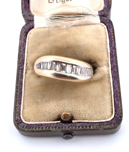 Bague 52 Bague jaune avec diamants baguette 58 Facettes